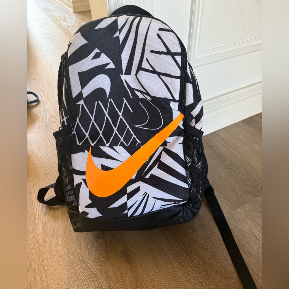 Nike Graphic Black and Orange Backpack